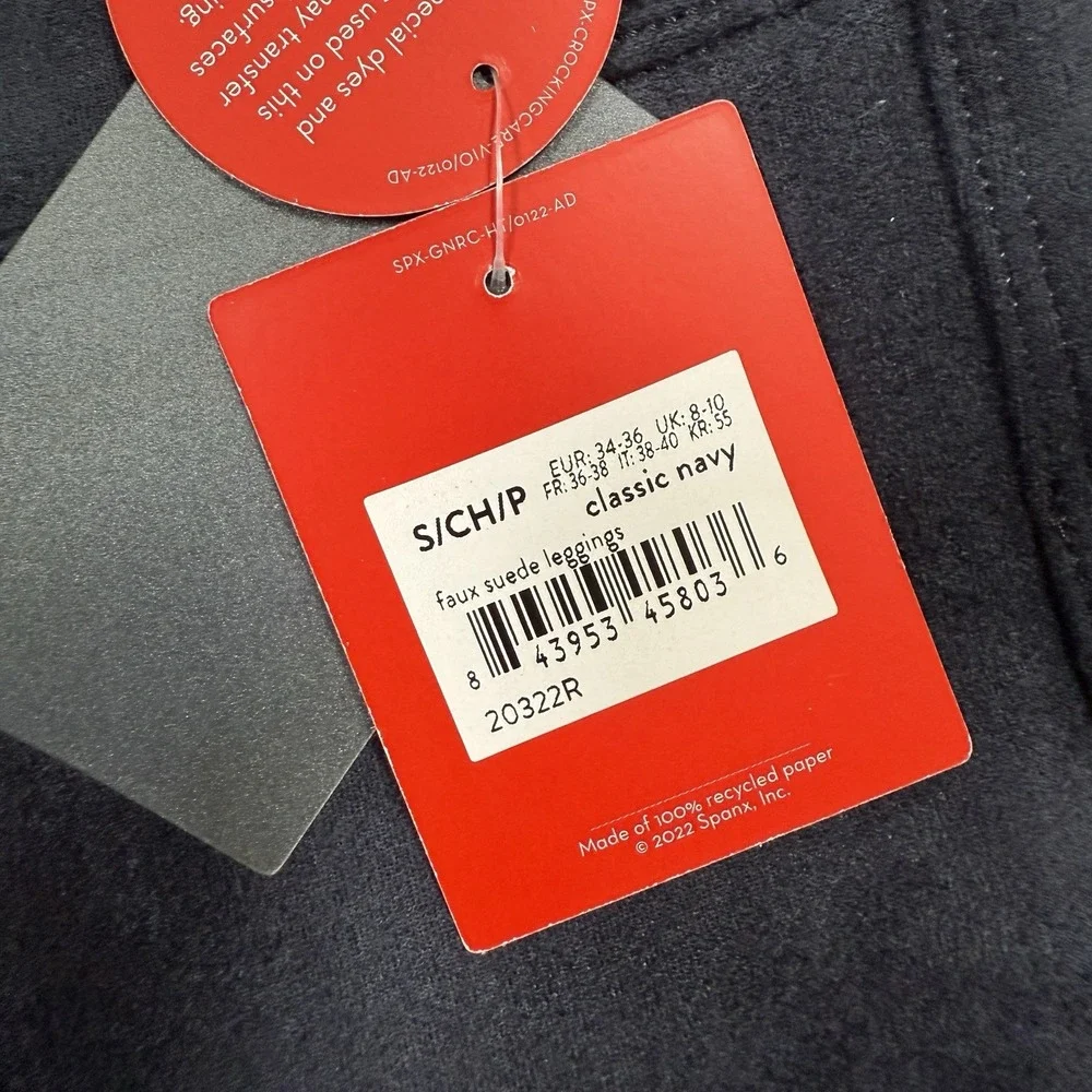 SPANX Womens Faux‎ Suede Classic Navy Shaping Leggings Size Small 20322R NEW